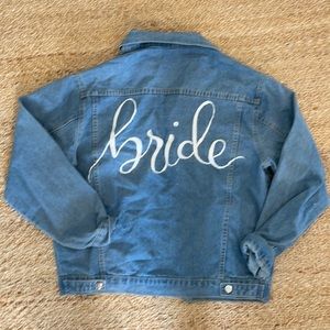 Bride denim jacket- hand painted